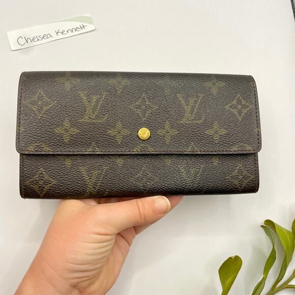 Louis Vuitton Long Sarah Large Monogram Canvas Wallet Vintage - Picture 1 of 16